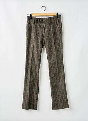 Pantalon droit fermeture zippée sous rabat avec crochet gris MISS SIXTY femme