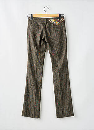 Pantalon droit fermeture zippée sous rabat avec crochet gris MISS SIXTY femme