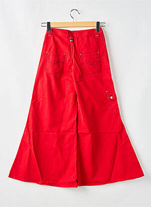 Pantalon flare fermeture zippée sous rabat boutonné rouge KILLAH femme