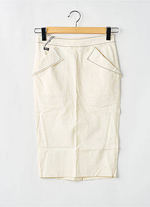Jupe mi-longue fermeture zippée au dos beige MISS SIXTY femme