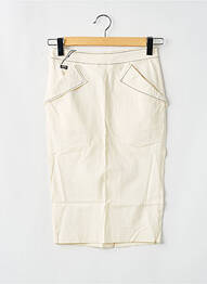 Jupe mi-longue fermeture zippée au dos beige MISS SIXTY femme