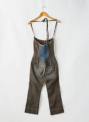 Salopette tissage denim fines bretelles gris DIESEL femme