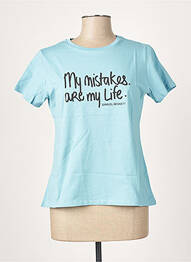 T-shirt imprimé fantaisie manches courtes bleu LA FEE MARABOUTEE femme