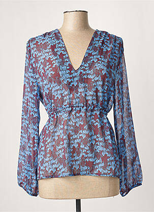 Blouse légère et transparente manches longues bleu LA FEE MARABOUTEE femme
