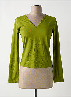 Top coupe cintrée manches longues vert MISS SIXTY femme