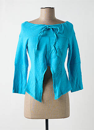 Sweat-shirt tissage jersey manches 3/4 bleu DIESEL femme