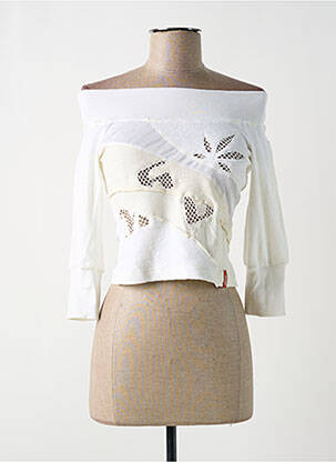 Top coupe cintrée manches 3/4 blanc MISS SIXTY femme