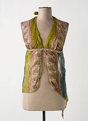 Top coupe fluide sans manche vert EINSTEIN femme