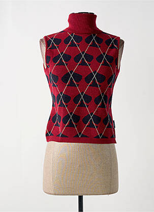 Pull col roulé stretch sans manche rouge KILLAH femme