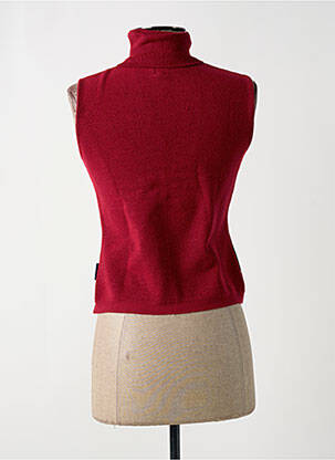 Pull col roulé stretch sans manche rouge KILLAH femme