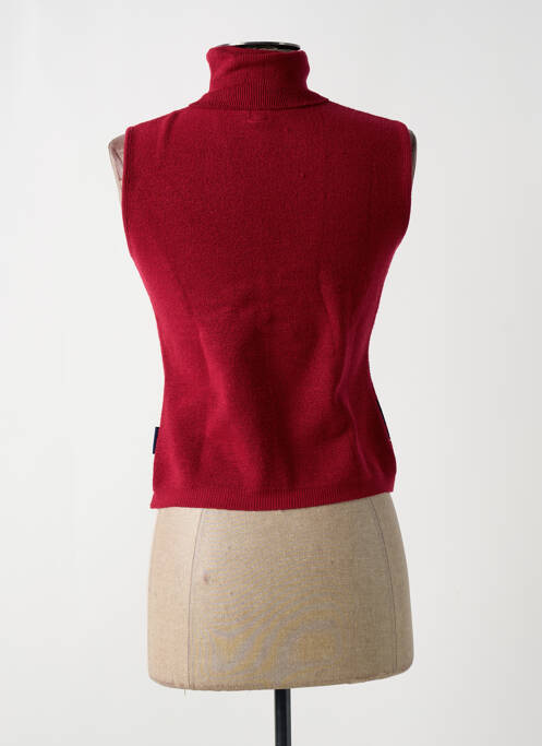 Pull col roulé stretch sans manche rouge KILLAH femme