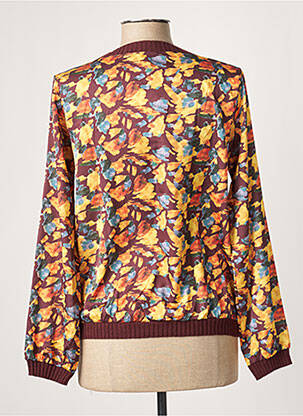 Blouse imprimé fleurs manches longues marron LA FEE MARABOUTEE femme