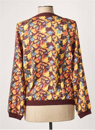 Blouse imprimé fleurs manches longues marron LA FEE MARABOUTEE femme