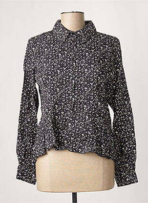 Chemisier coupe cintrée manches longues noir LA FEE MARABOUTEE femme