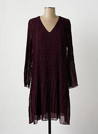 Robe mi-longue coupe fluide manches longues violet LA FEE MARABOUTEE femme