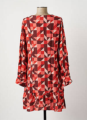 Robe mi-longue coupe fluide manches longues rose LA FEE MARABOUTEE femme