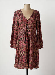 Robe mi-longue coupe fluide manches longues rose LA FEE MARABOUTEE femme
