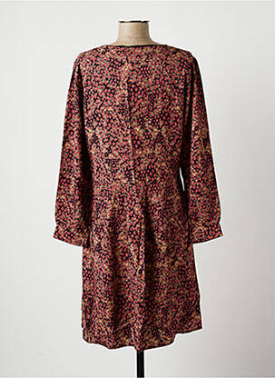 Robe mi-longue coupe fluide manches longues rose LA FEE MARABOUTEE femme