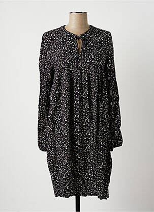 Robe mi-longue coupe fluide manches longues noir LA FEE MARABOUTEE femme