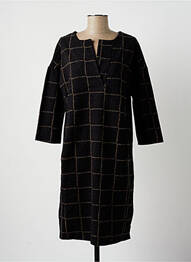 Robe mi-longue manches 3/4 manches 3/4 noir LA FEE MARABOUTEE femme