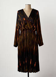 Robe mi-longue manches longues manches longues noir LA FEE MARABOUTEE femme