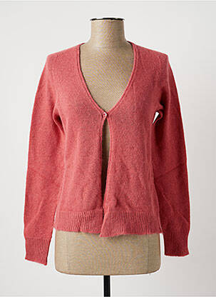 Gilet manches longues resserrée sur le bas rose LA FEE MARABOUTEE femme