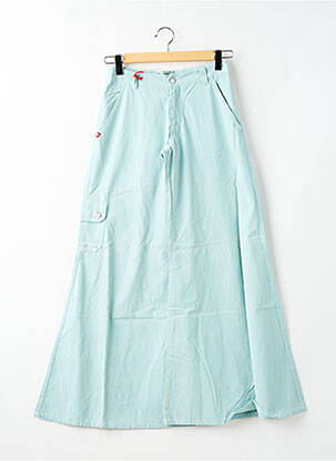Pantalon flare fermeture zippée sous rabat boutonné taille haute bleu KILLAH femme