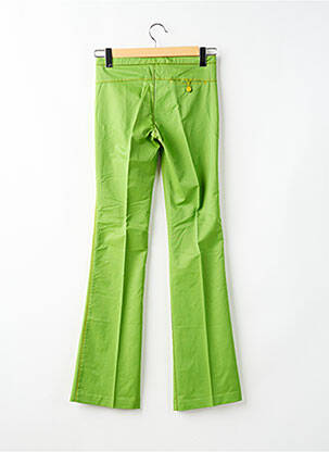 Pantalon flare fermeture zippée sous rabat avec crochet taille basse vert MISS SIXTY femme