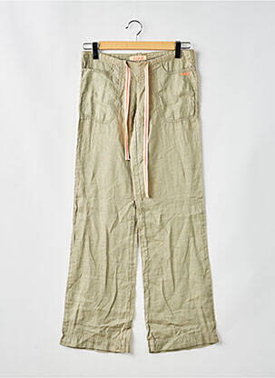 Pantalon droit tissage crêpe taille normale vert KILLAH femme