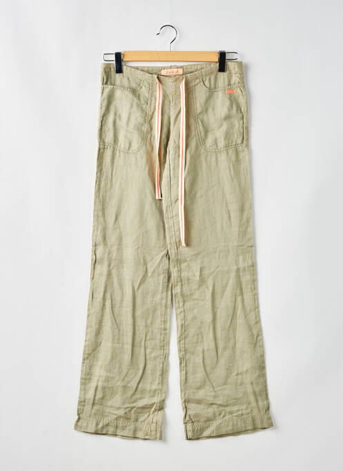 Pantalon droit tissage crêpe taille normale vert KILLAH femme