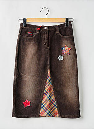 Jupe mi-longue coupe droite marron KILLAH femme