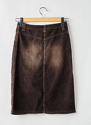 Jupe mi-longue coupe droite marron KILLAH femme