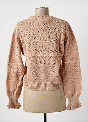 Gilet manches longues col rond beige LA FEE MARABOUTEE femme