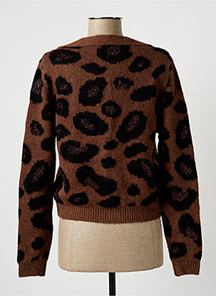Gilet manches longues resserrée sur le bas marron LA FEE MARABOUTEE femme