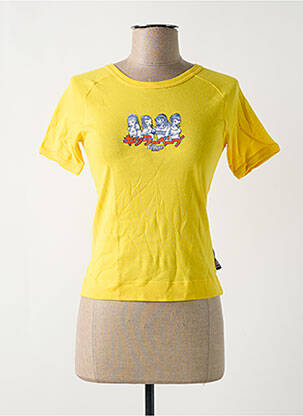 T-shirt sérigraphie floquée manches courtes jaune KILLAH femme
