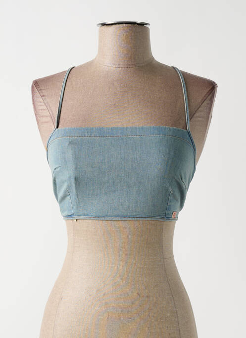 Top col carré fines bretelles bleu MISS SIXTY femme