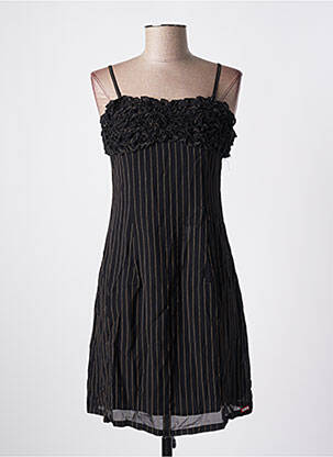 Robe courte coupe cintrée fines bretelles noir KILLAH femme