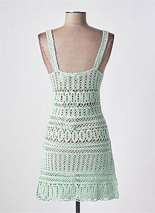 Robe mi-longue col rond fines bretelles vert KILLAH femme