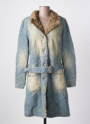 Manteau long coupe cintrée sans capuche bleu MISS SIXTY femme