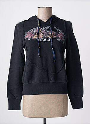 Sweat-shirt à capuche sérigraphie manches longues noir KILLAH femme
