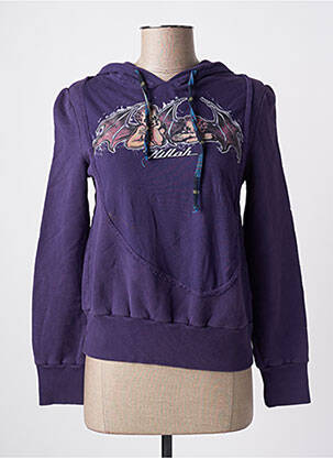Sweat-shirt à capuche sérigraphie manches longues violet KILLAH femme