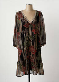 Robe mi-longue manches longues manches longues noir LA FEE MARABOUTEE femme