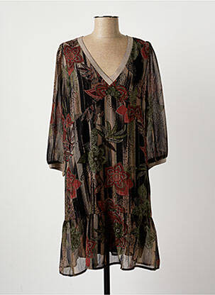Robe mi-longue manches longues manches longues noir LA FEE MARABOUTEE femme