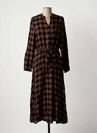 Robe longue manches longues manches longues marron LA FEE MARABOUTEE femme