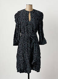 Robe mi-longue imprimé fantaisie manches longues bleu LA FEE MARABOUTEE femme