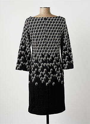 Robe pull coupe droite manches 3/4 noir LA FEE MARABOUTEE femme