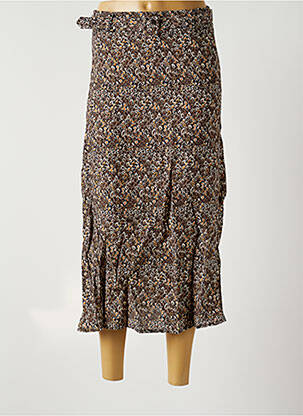 Jupe longue tissage crêpe marron LA FEE MARABOUTEE femme