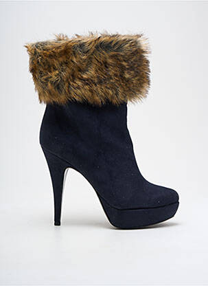 Bottines/boots bout rond talon haut de 10cm et plus bleu NC1990 femme