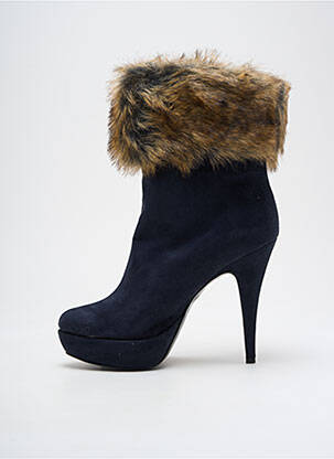 Bottines/boots bout rond talon haut de 10cm et plus bleu NC1990 femme