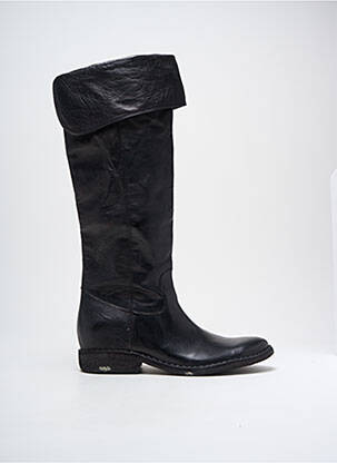 Bottes tissage satiné talon plat jusqu'à 3cm noir KEEP femme